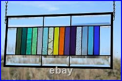 Multi-Geo Stained Glass Panel, Window Hanging