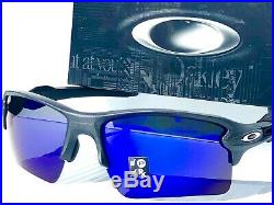 NEW Oakley FLAK 2.0 XL LEAD Steel POLARIZED Galaxy Blue Iridium Sunglass 9188