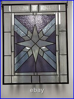 Northern Star? Stained Glass Panel 20 1/2 -16 1/2HMD-US