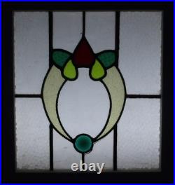 OLD ABSTRACT FLORAL ENGLISH LEADED STAINED GLASS WINDOW 18 1/4 x 19 3/4 OLD ABSTRACT FLORAL ENGLISH LEADED STAINED GLASS WINDOW 18 1/4 x 19 3/4