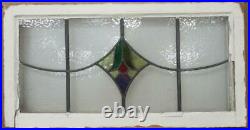OLD ENGLISH LEADED STAINED GLASS TRANSOM WINDOW Bell/Drop Design 34' x 17.75