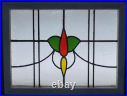 OLD ENGLISH LEADED STAINED GLASS WINDOW ABSTRACT FLORAL 25 3/4 x 19 3/4 OLD ENGLISH LEADED STAINED GLASS WINDOW ABSTRACT FLORAL 25 3/4 x 19 3/4