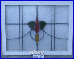 OLD ENGLISH LEADED STAINED GLASS WINDOW ABSTRACT FLORAL 25 3/4 x 19 3/4 OLD ENGLISH LEADED STAINED GLASS WINDOW ABSTRACT FLORAL 25 3/4 x 19 3/4