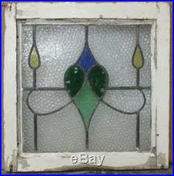 OLD ENGLISH LEADED STAINED GLASS WINDOW Abstract Floral 18 x 18.25
