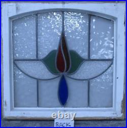 OLD ENGLISH LEADED STAINED GLASS WINDOW Abstract Floral 21.5 x 20.75