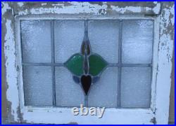 OLD ENGLISH LEADED STAINED GLASS WINDOW Abstract Floral 21 x 16