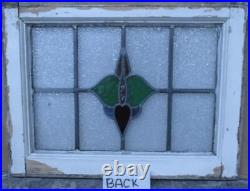 OLD ENGLISH LEADED STAINED GLASS WINDOW Abstract Floral 21 x 16