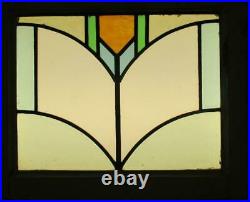 OLD ENGLISH LEADED STAINED GLASS WINDOW Abstract Geo Sweep 20.5 x 17.25