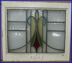OLD ENGLISH LEADED STAINED GLASS WINDOW Abstract, Multi Textured 19.5 x 17