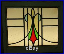 OLD ENGLISH LEADED STAINED GLASS WINDOW Abstract, Multi Textured 19.5 x 17