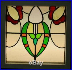 OLD ENGLISH LEADED STAINED GLASS WINDOW Awesome Abstract Design 20.5 x 19.75