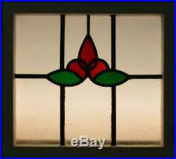 OLD ENGLISH LEADED STAINED GLASS WINDOW Awesome Abstract Floral 21.75 x 19.5