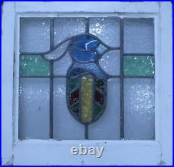 OLD ENGLISH LEADED STAINED GLASS WINDOW Colorful Knight 20.75 x 20