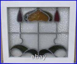 OLD ENGLISH LEADED STAINED GLASS WINDOW Cute Abstract 18.25 x 15.5