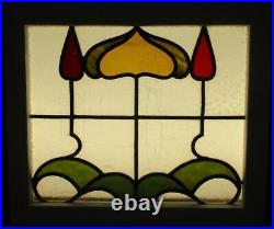 OLD ENGLISH LEADED STAINED GLASS WINDOW Cute Abstract 18.25 x 15.5