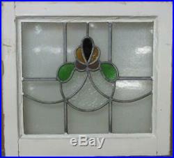 OLD ENGLISH LEADED STAINED GLASS WINDOW Cute Abstract Design 18.75 x 17.25