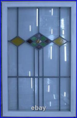 OLD ENGLISH LEADED STAINED GLASS WINDOW DIAMOND GEOMETRIC 21 1/2 x 33 1/4 OLD ENGLISH LEADED STAINED GLASS WINDOW DIAMOND GEOMETRIC 21 1/2 x 33 1/4