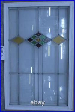 OLD ENGLISH LEADED STAINED GLASS WINDOW DIAMOND GEOMETRIC 21 1/2 x 33 1/4 OLD ENGLISH LEADED STAINED GLASS WINDOW DIAMOND GEOMETRIC 21 1/2 x 33 1/4