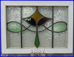 OLD ENGLISH LEADED STAINED GLASS WINDOW Gorgeous Abstract Design 20.5 x 15