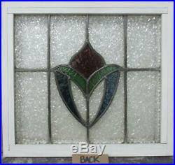 OLD ENGLISH LEADED STAINED GLASS WINDOW Gorgeous Abstract Design 20 x 18
