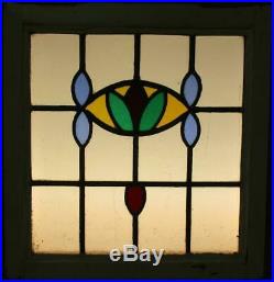 OLD ENGLISH LEADED STAINED GLASS WINDOW Gorgeous Abstract Design 20 x 21