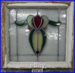 OLD ENGLISH LEADED STAINED GLASS WINDOW Gorgeous Floral Design 21 x 20.5