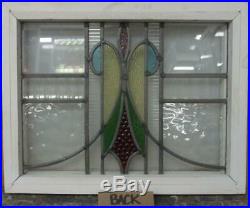 OLD ENGLISH LEADED STAINED GLASS WINDOW Gorgeous Sweep Design 18.5 x 14.5