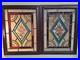 OLD_ENGLISH_LEADED_STAINED_GLASS_WINDOW_Hand_Painted_Floral_17_x_13_Pair_01_pj
