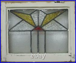 OLD ENGLISH LEADED STAINED GLASS WINDOW Lovely Geometric Burst 20 x 16.25