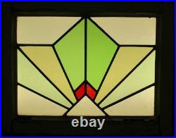 OLD ENGLISH LEADED STAINED GLASS WINDOW Lovely Sun Burst Design 21 x 16.5