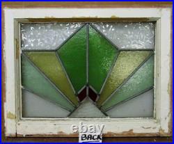 OLD ENGLISH LEADED STAINED GLASS WINDOW Lovely Sun Burst Design 21 x 16.5