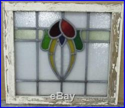OLD ENGLISH LEADED STAINED GLASS WINDOW Nice, Colorful Abstract 18.5 x 16.25