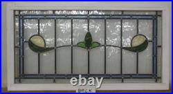OLD ENGLISH LEADED STAINED GLASS WINDOW PRETTY FLORAL TRANSOM 34 x 18.5