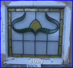 OLD ENGLISH LEADED STAINED GLASS WINDOW Pretty Abstract 20.25 x 19
