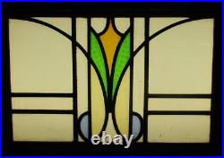 OLD ENGLISH LEADED STAINED GLASS WINDOW Pretty Abstract 20 x 14.5