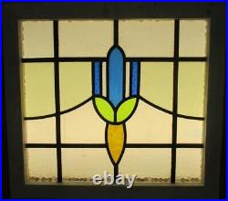 OLD ENGLISH LEADED STAINED GLASS WINDOW Pretty Abstract 20 x 18.5