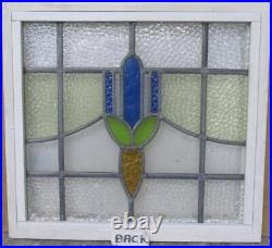 OLD ENGLISH LEADED STAINED GLASS WINDOW Pretty Abstract 20 x 18.5