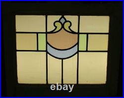 OLD ENGLISH LEADED STAINED GLASS WINDOW Pretty Abstract 21 x 17.75