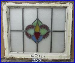 OLD ENGLISH LEADED STAINED GLASS WINDOW Pretty Abstract 21 x 18