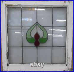 OLD ENGLISH LEADED STAINED GLASS WINDOW Pretty Abstract 21 x 21