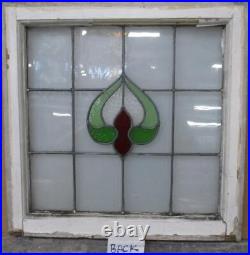 OLD ENGLISH LEADED STAINED GLASS WINDOW Pretty Abstract 21 x 21