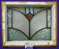 OLD ENGLISH LEADED STAINED GLASS WINDOW Pretty Abstract Design 20.25 x 17