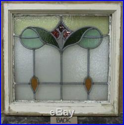 OLD ENGLISH LEADED STAINED GLASS WINDOW Pretty Abstract Drops 19.25 x 18