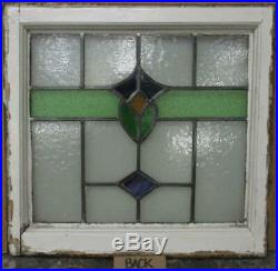 OLD ENGLISH LEADED STAINED GLASS WINDOW Pretty Band Design 21.75 x 20.25