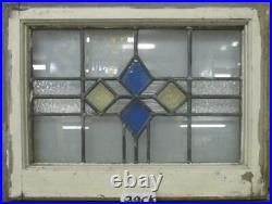 OLD ENGLISH LEADED STAINED GLASS WINDOW Pretty Diamonds Designs 21.5 x 16