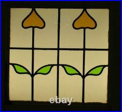 OLD ENGLISH LEADED STAINED GLASS WINDOW Pretty Double Flower 20.25 x 20