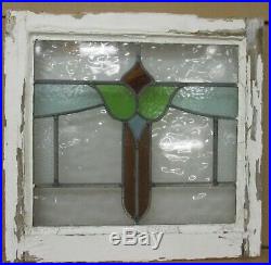 OLD ENGLISH LEADED STAINED GLASS WINDOW Pretty Floral Sweep 19.25 W x 18.25H