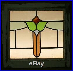 OLD ENGLISH LEADED STAINED GLASS WINDOW Pretty Floral Sweep 19.25 W x 18.25H