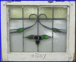 OLD ENGLISH LEADED STAINED GLASS WINDOW Pretty Floral Sweep Design 21.75 x 18