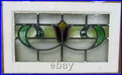 OLD ENGLISH LEADED STAINED GLASS WINDOW Pretty Tulip Sweep Design 20.5 x 12.5